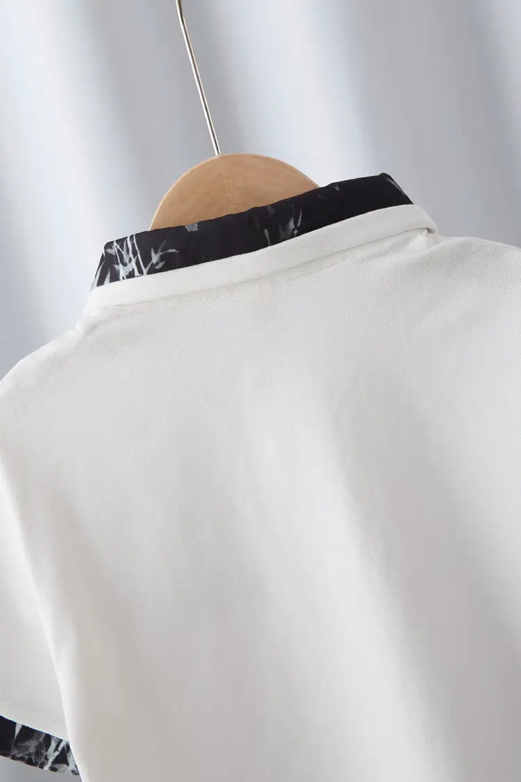 Boys White Polo Shirt Summer Medium Large — feature 27