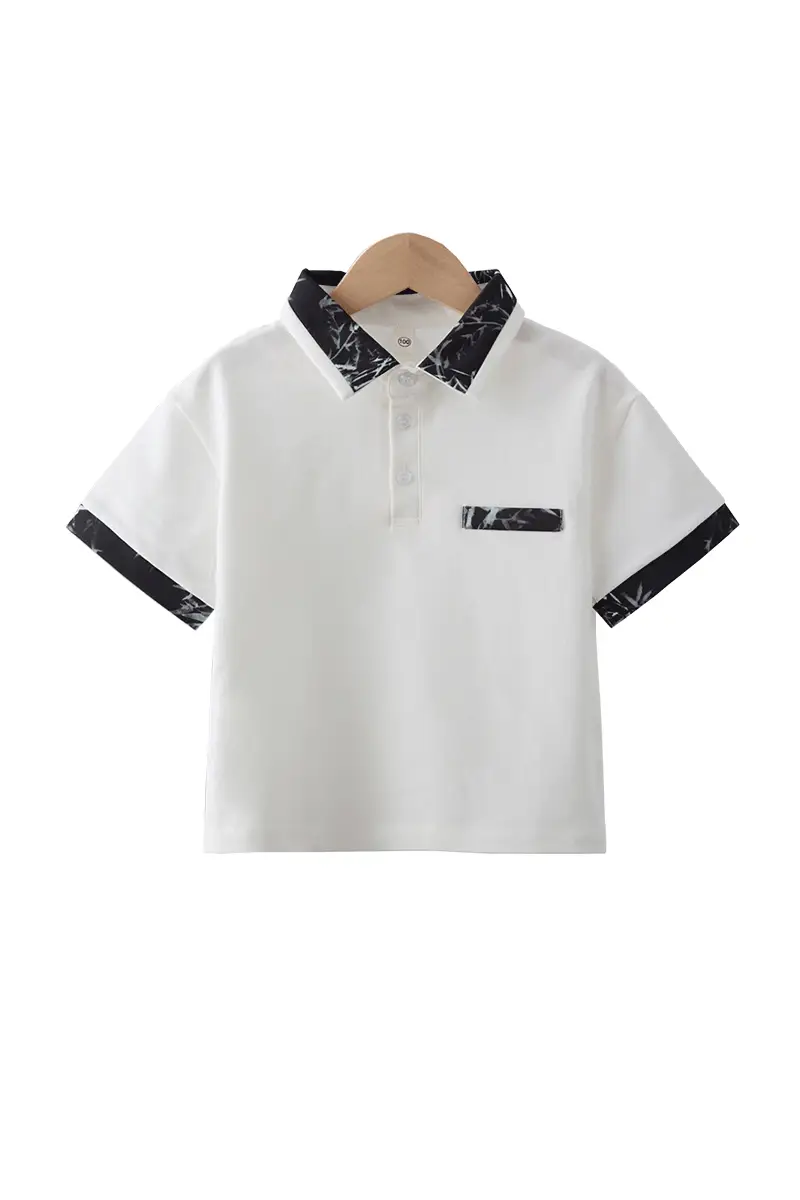 Boys White Polo Shirt Summer Medium Large — feature 28