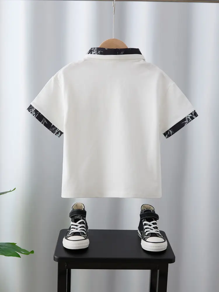 Boys White Polo Shirt Summer Medium Large — feature 30