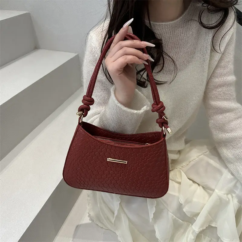 Women's Beige Embossed Shoulder Bag 2025 Korean Style