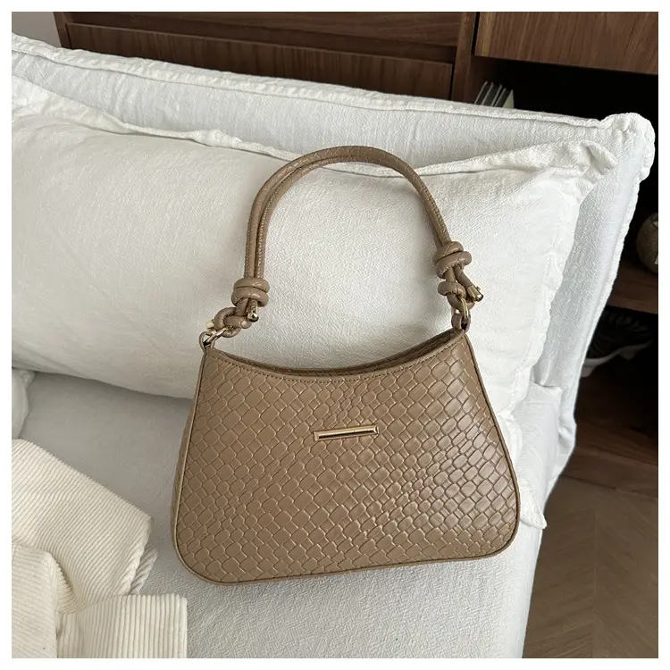 Women's Beige Embossed Shoulder Bag 2025 Korean Style