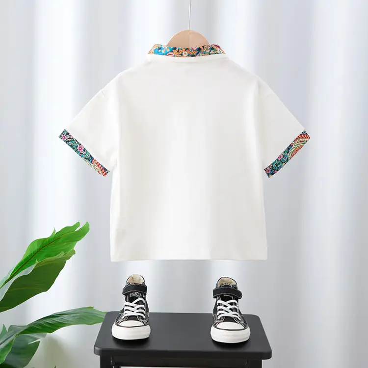 Boys T-Shirt Floral Collar 2025 Summer