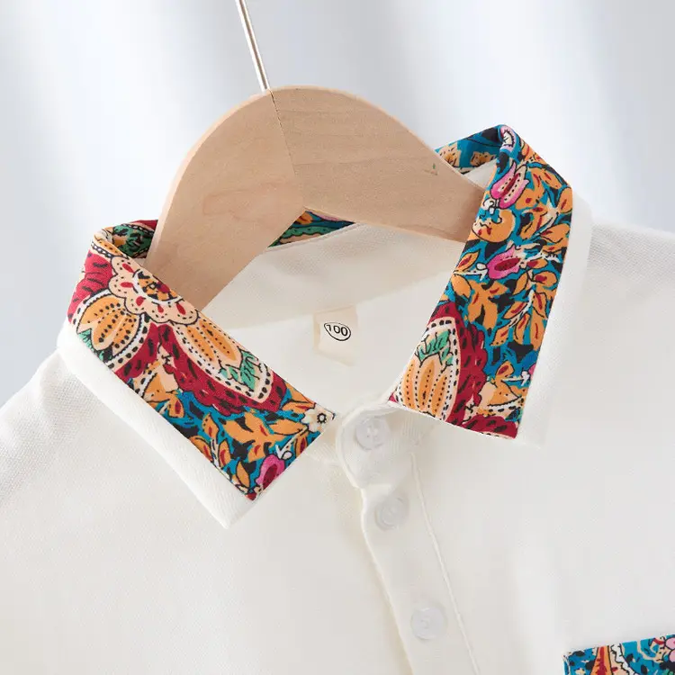 Boys T-Shirt Floral Collar 2025 Summer