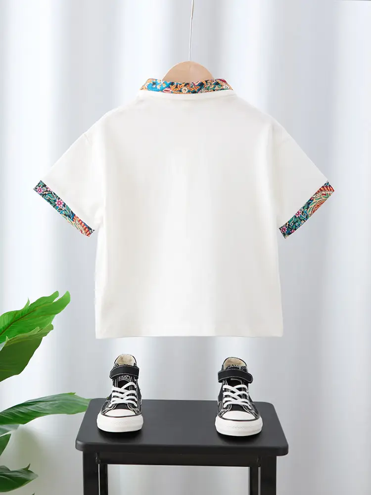 Boys T-Shirt Floral Collar 2025 Summer — feature 18