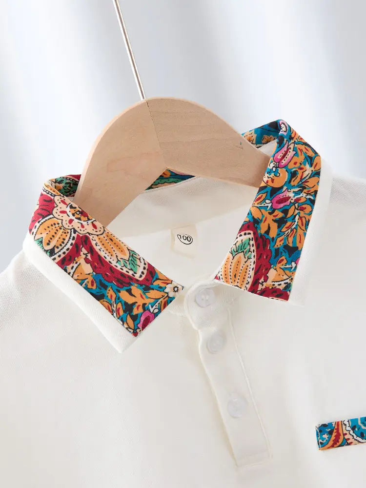 Boys T-Shirt Floral Collar 2025 Summer — feature 21