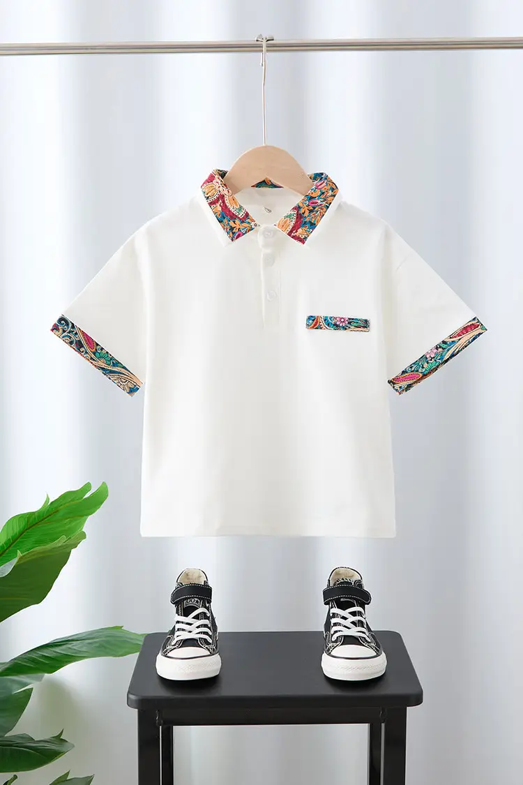 Boys T-Shirt Floral Collar 2025 Summer — feature 25