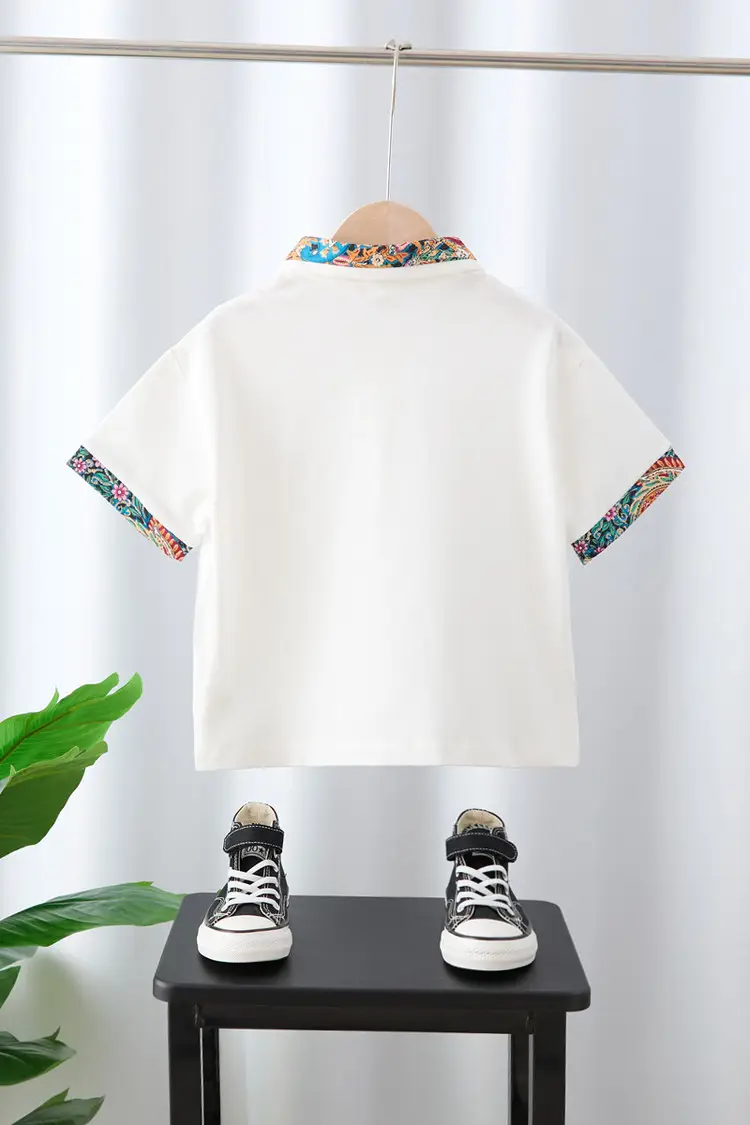 Boys T-Shirt Floral Collar 2025 Summer — feature 26