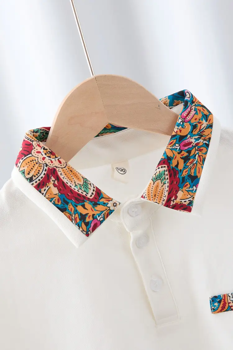 Boys T-Shirt Floral Collar 2025 Summer — feature 29