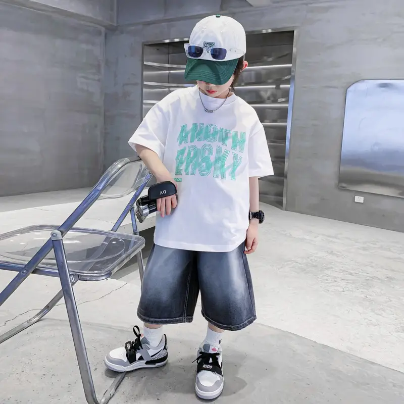 Trendy Boys Cotton T-Shirt White Summer 2025 - Image 3