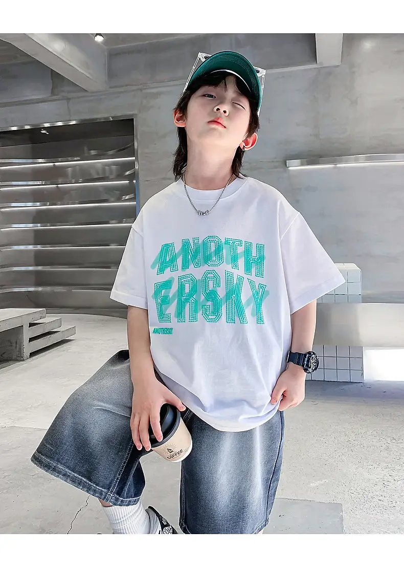 Trendy Boys Cotton T-Shirt White Summer 2025 — feature 13