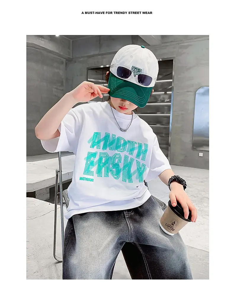 Trendy Boys Cotton T-Shirt White Summer 2025 — feature 2