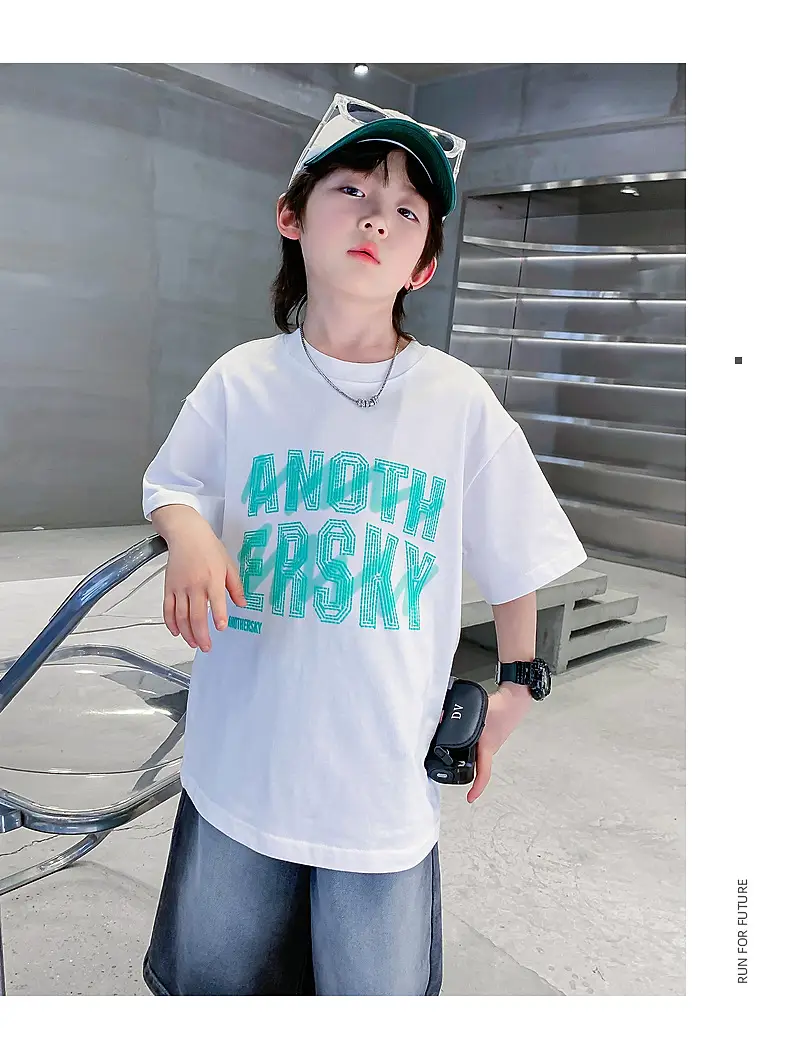 Trendy Boys Cotton T-Shirt White Summer 2025 — feature 9