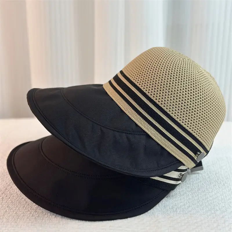 Women's White Mesh Sun Hat with Long Brim - Image 7