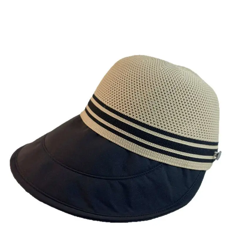 Women's White Mesh Sun Hat with Long Brim - Image 8