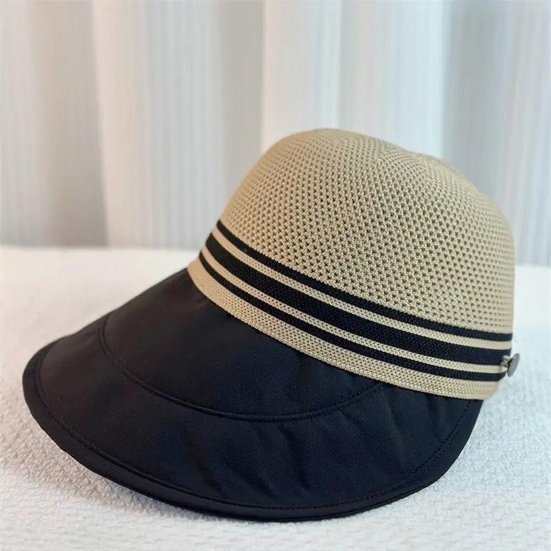 Women's White Mesh Sun Hat with Long Brim - Image 3