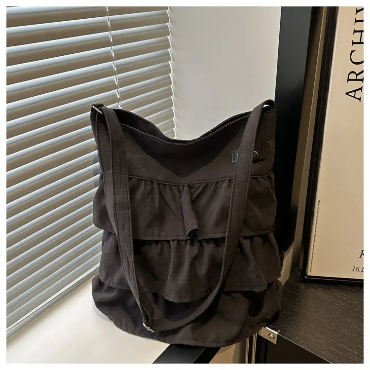 2025 Spring Ruffled Shoulder Tote Bag Women Large Capacity Oxford Cloth — feature 13