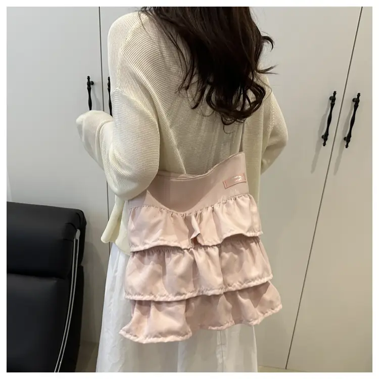 2025 Spring Ruffled Shoulder Tote Bag Women Large Capacity Oxford Cloth — feature 22