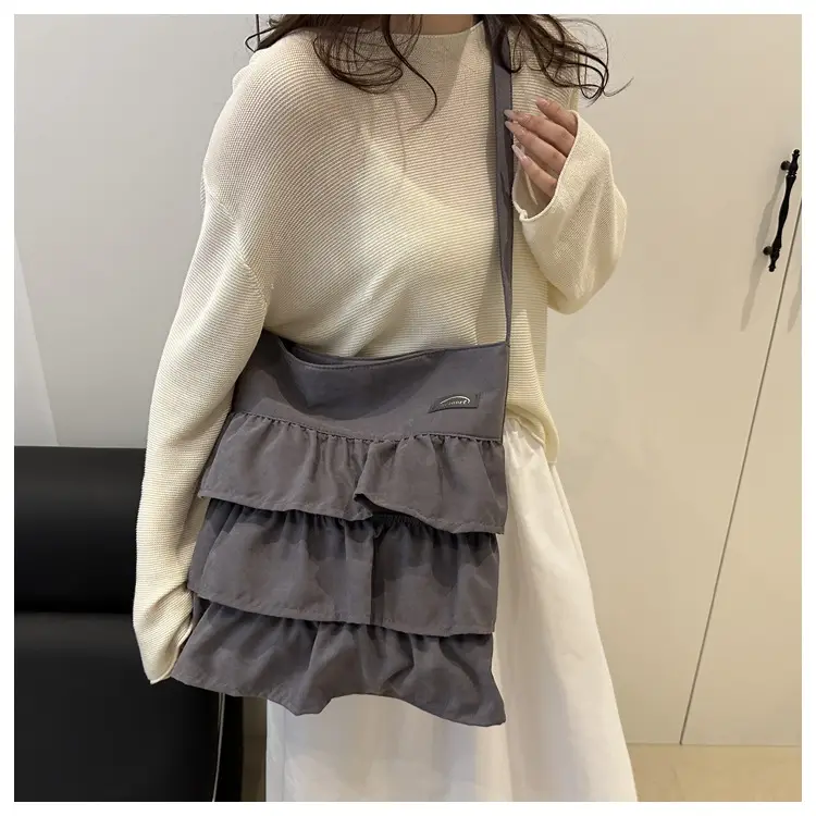 2025 Spring Ruffled Shoulder Tote Bag Women Large Capacity Oxford Cloth — feature 26