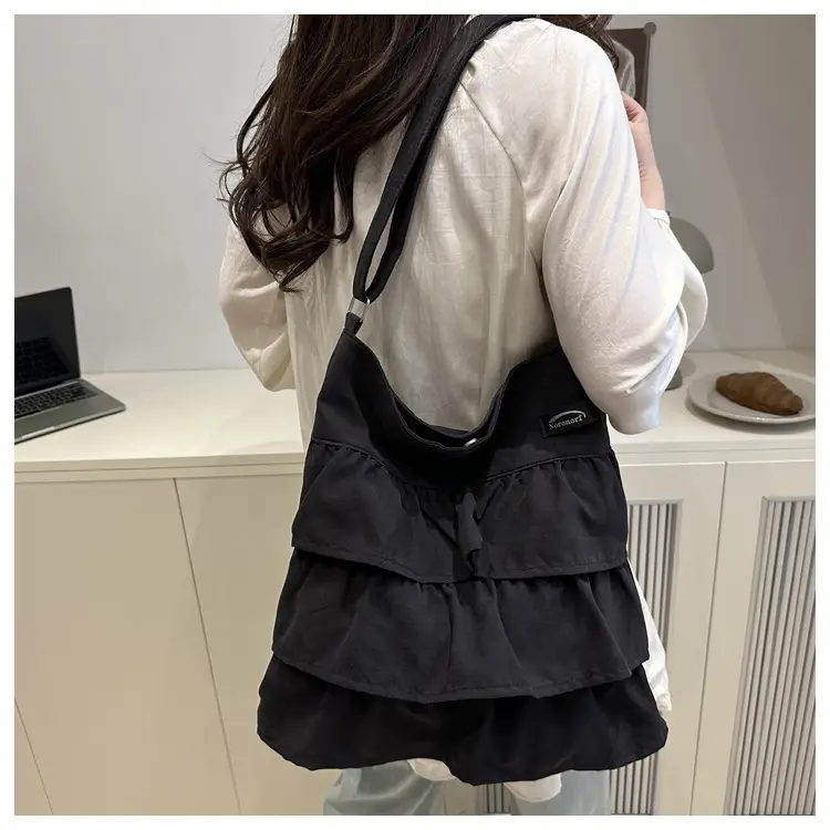 2025 Spring Ruffled Shoulder Tote Bag Women Large Capacity Oxford Cloth — feature 29