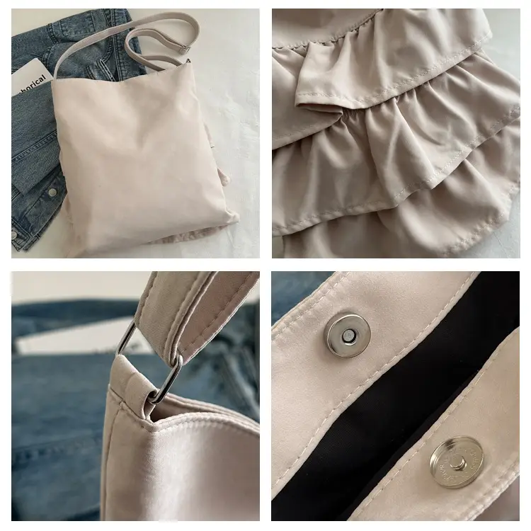 2025 Spring Ruffled Shoulder Tote Bag Women Large Capacity Oxford Cloth — feature 9