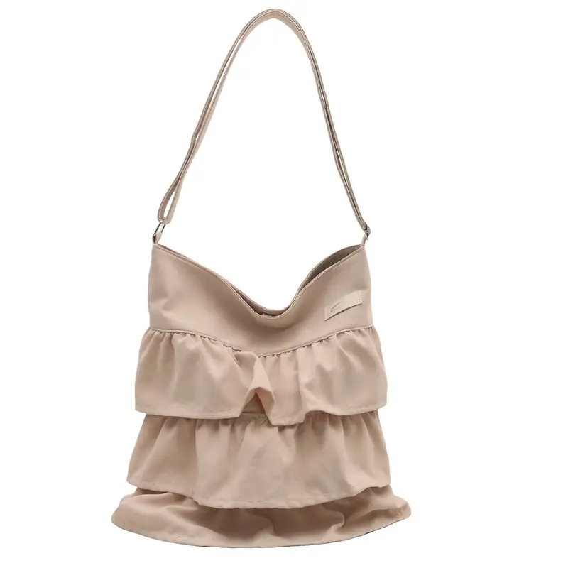 2025 Spring Ruffled Shoulder Tote Bag Women Large Capacity Oxford Cloth - Image 2