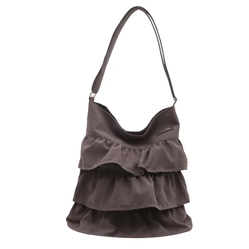 2025 Spring Ruffled Shoulder Tote Bag Women Large Capacity Oxford Cloth - Image 3
