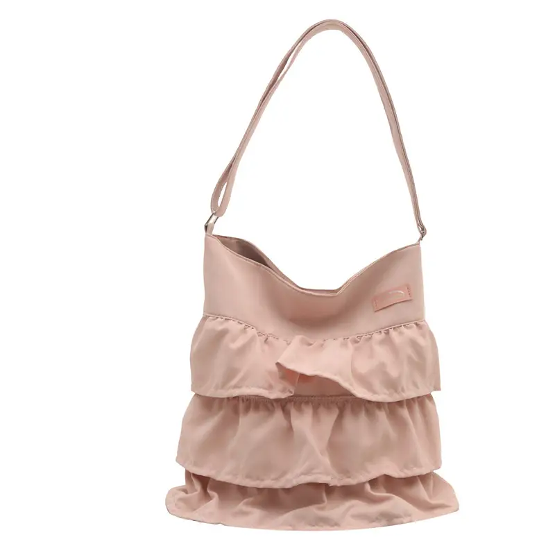 2025 Spring Ruffled Shoulder Tote Bag Women Large Capacity Oxford Cloth - Image 4