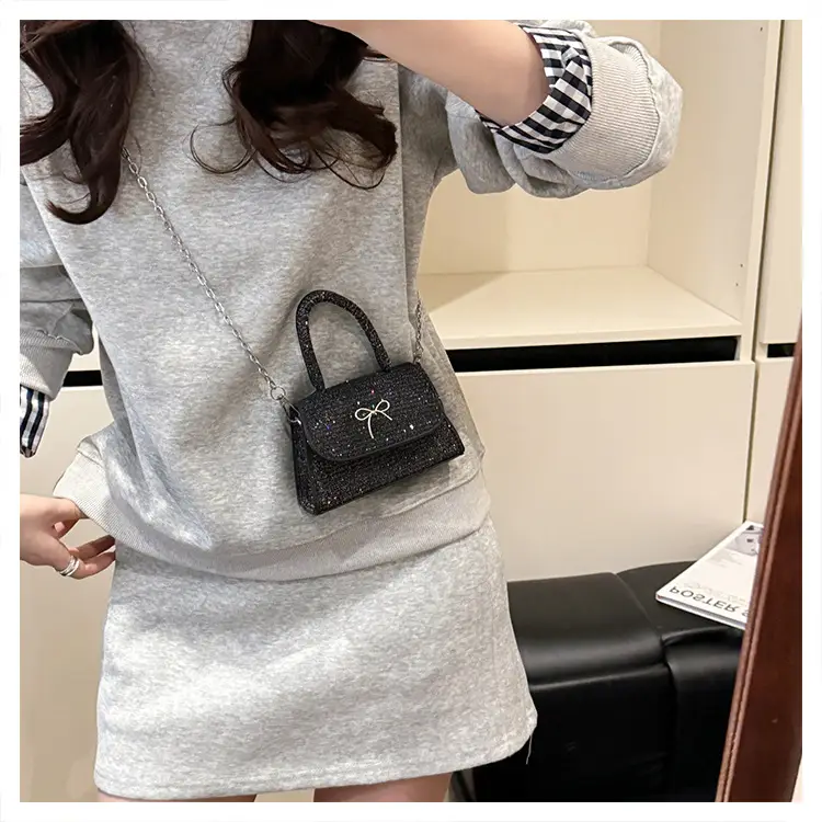 Pink Bow Crossbody Bag for Women Elegant Small Square Design — feature 25