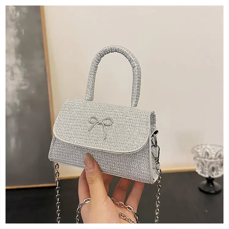 Pink Bow Crossbody Bag for Women Elegant Small Square Design — feature 31