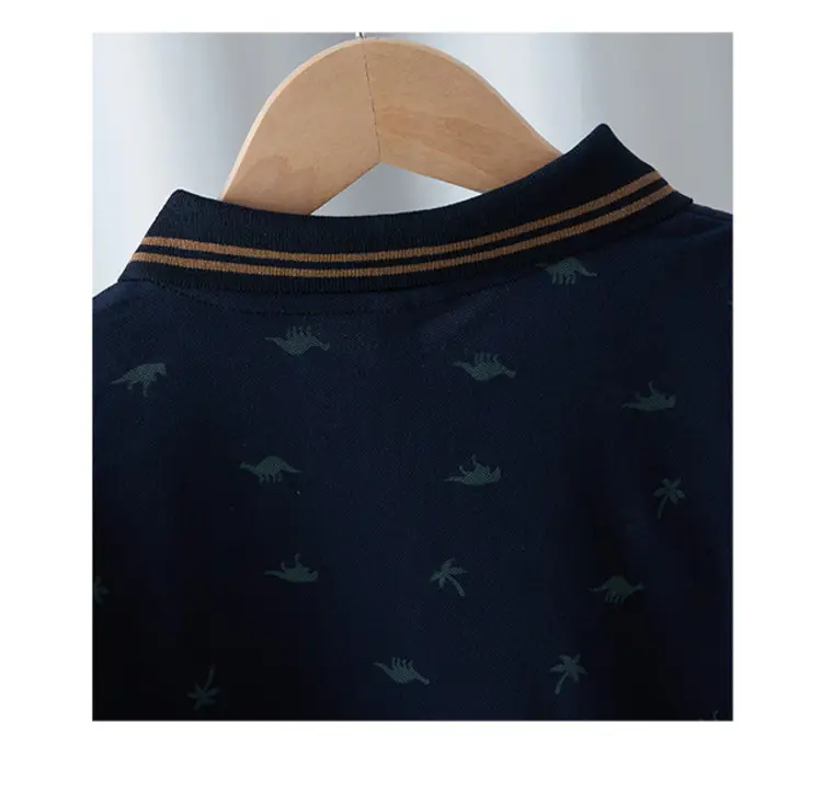 Boys' White Bird Print Polo Shirt Set Summer Kids — feature 11