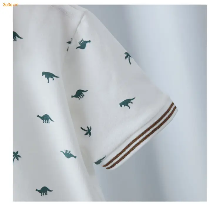 Boys' White Bird Print Polo Shirt Set Summer Kids — feature 6