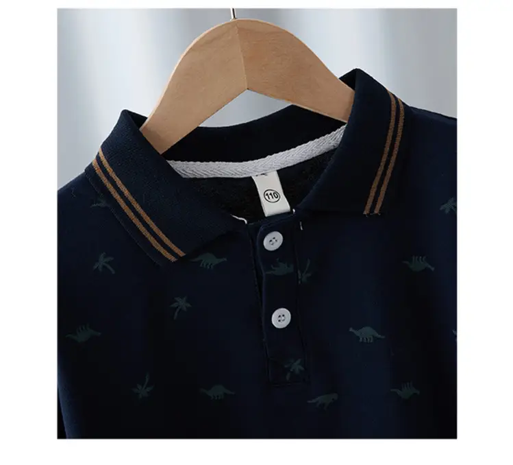 Boys' White Bird Print Polo Shirt Set Summer Kids — feature 9