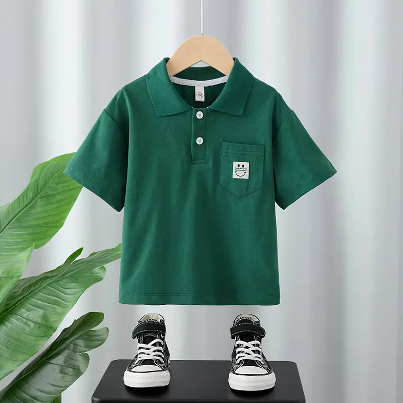 Boys Cotton Cartoon T-Shirt White Green 2025