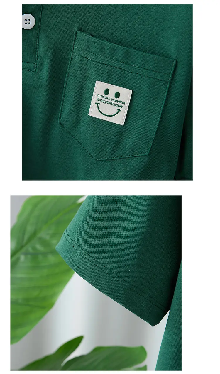 Boys Cotton Cartoon T-Shirt White Green 2025 — feature 14