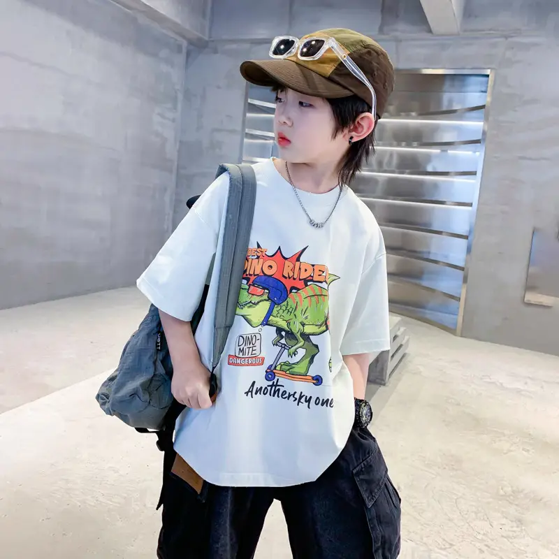Boys Cartoon T-Shirt 2025 Summer Mid Big - Image 4