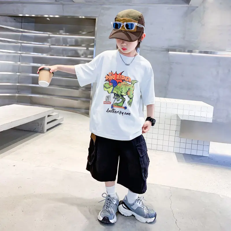 Boys Cartoon T-Shirt 2025 Summer Mid Big - Image 5