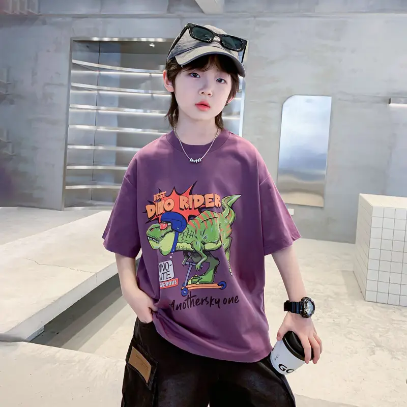 Boys Cartoon T-Shirt 2025 Summer Mid Big - Image 6