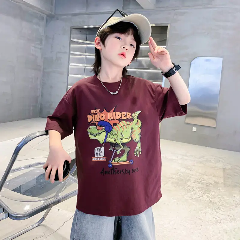 Boys Cartoon T-Shirt 2025 Summer Mid Big - Image 7