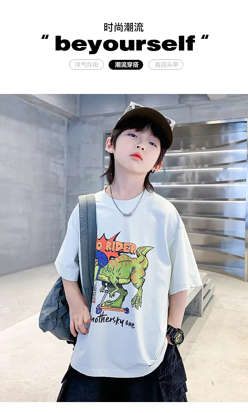 Boys Cartoon T-Shirt 2025 Summer Mid Big — feature 1