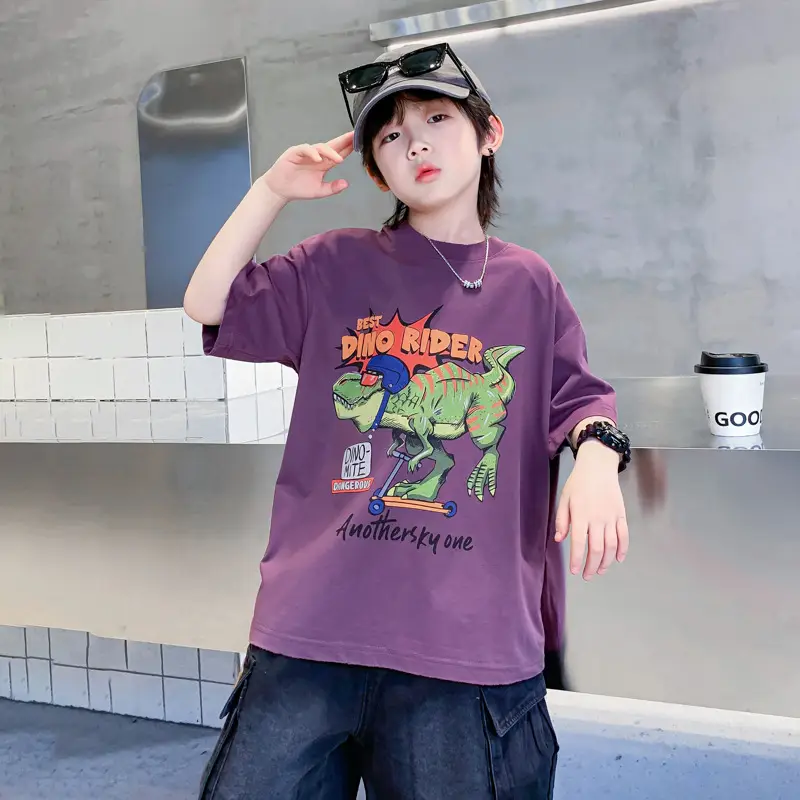 Boys Cartoon T-Shirt 2025 Summer Mid Big - Image 2