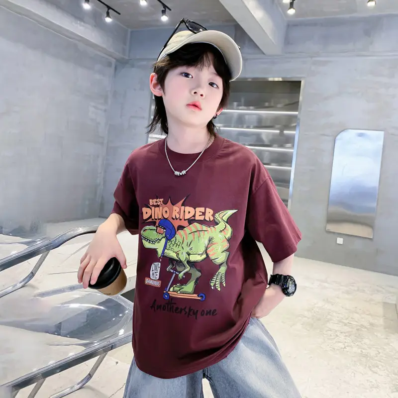 Boys Cartoon T-Shirt 2025 Summer Mid Big - Image 3