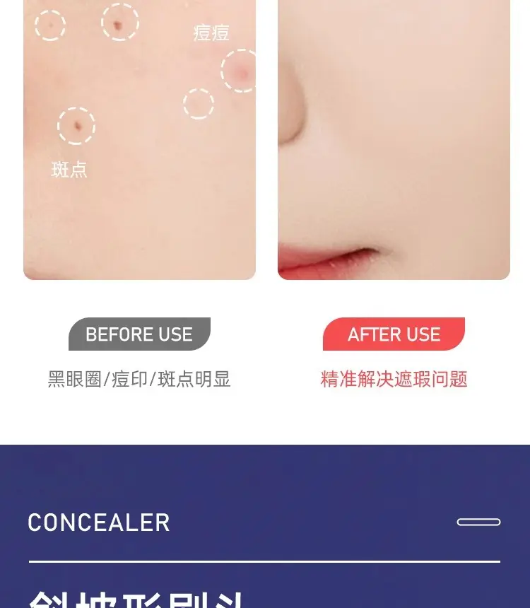 Angled Concealer Brush with Stippling Design β feature 3