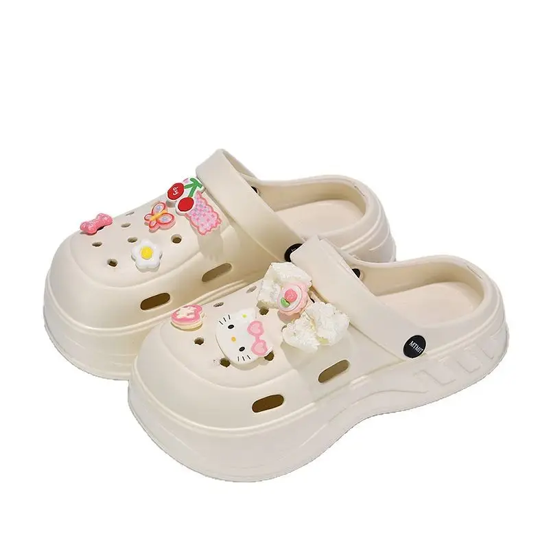 Women Kitty Bow Sandals Summer Hole Shoes