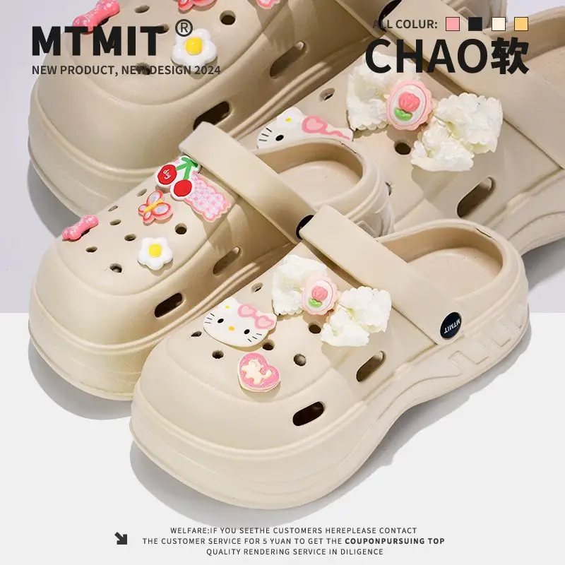 Women Kitty Bow Sandals Summer Hole Shoes — feature 24