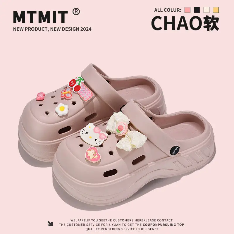 Women Kitty Bow Sandals Summer Hole Shoes — feature 31
