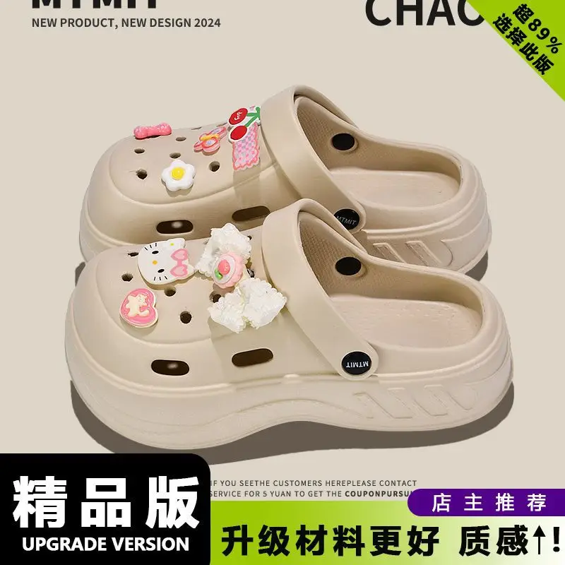 Women Kitty Bow Sandals Summer Hole Shoes