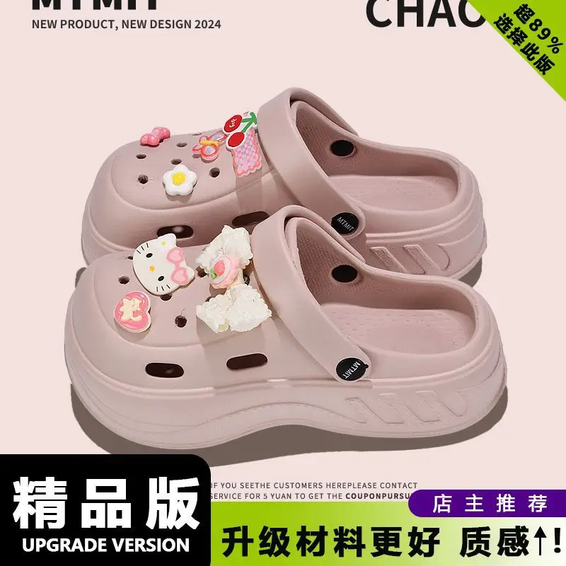 Women Kitty Bow Sandals Summer Hole Shoes