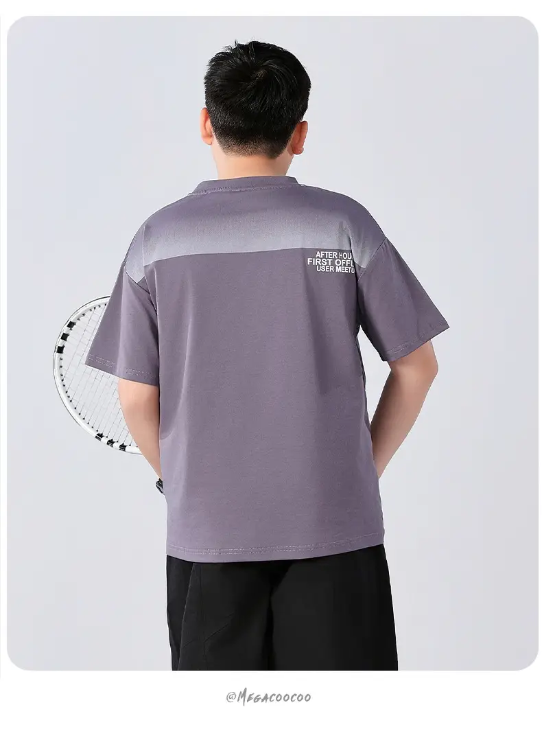 Fat Children T-Shirt Gray Striped Plus Size — feature 15
