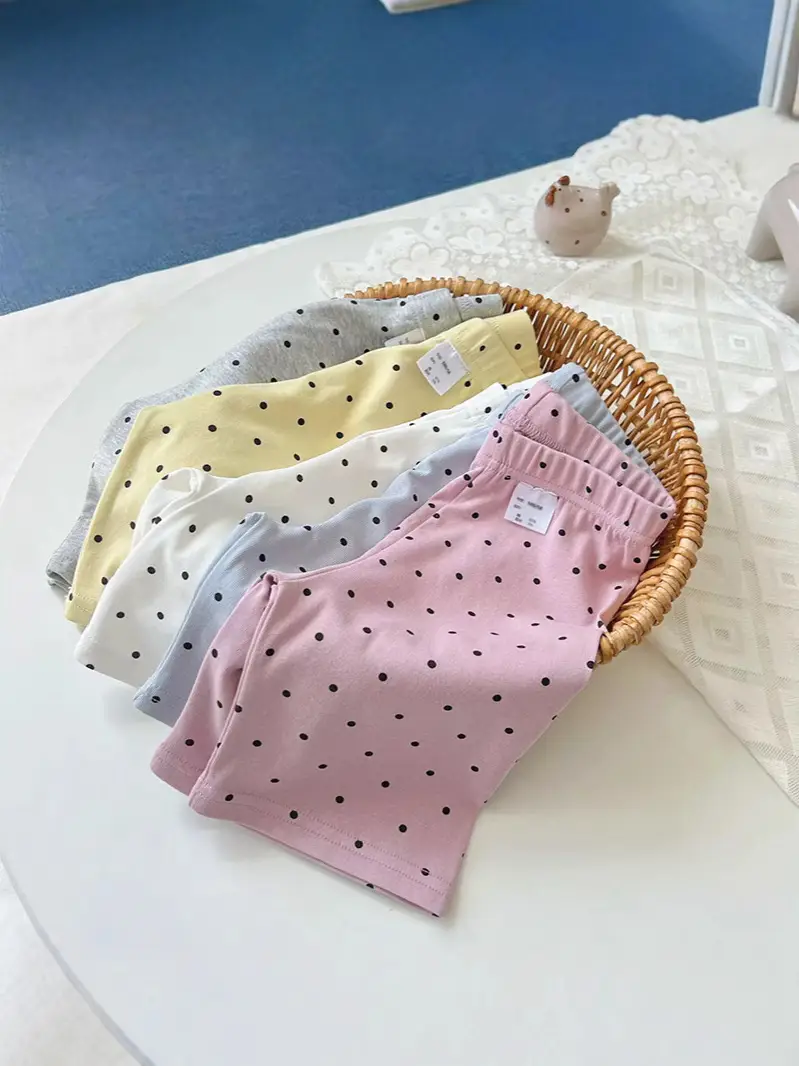 New Summer Thin Girls Polo Dot Shorts White - Image 10