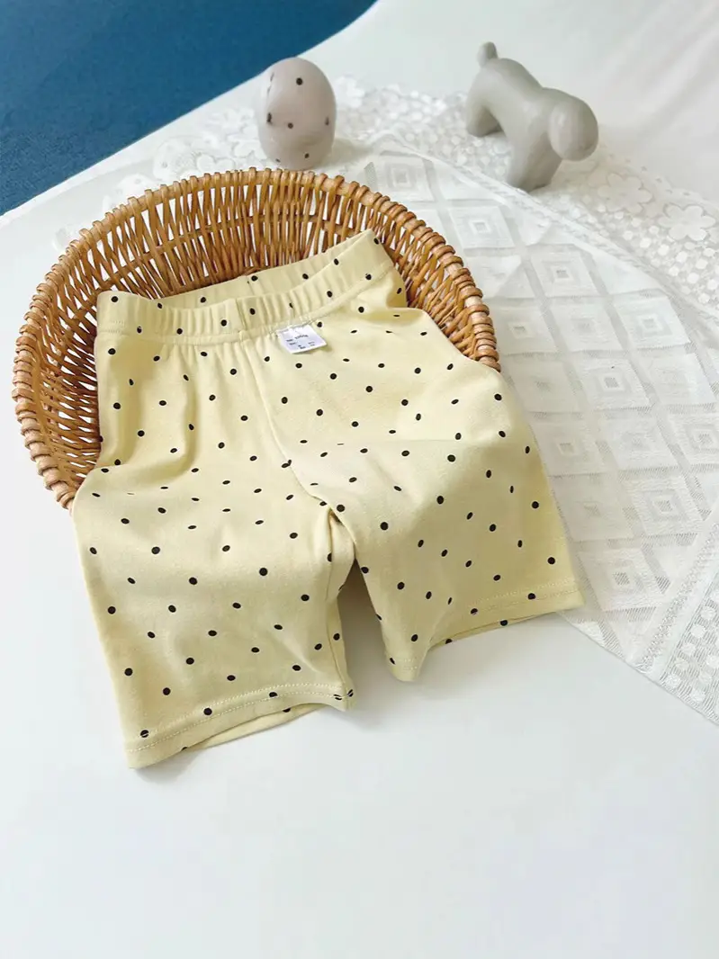 New Summer Thin Girls Polo Dot Shorts White - Image 12
